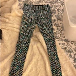 Black VS leggings sport green design